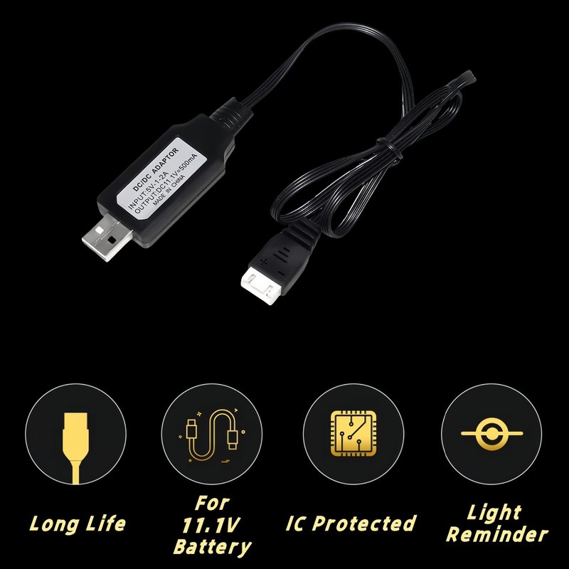 Itexkun 11.1V Airsoft Battery 2000mAh 30C Rechargeable Li-Po T Plug 452096 for Most Airsoft Model Guns Gel Water Bead Blaster with USB Cable (3S 452096)
