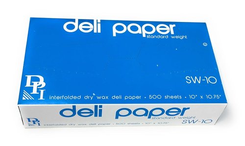 Durable Packaging Interfolded Deli Wrap Wax Paper - 10" x 10 3/4" Size for Freshness