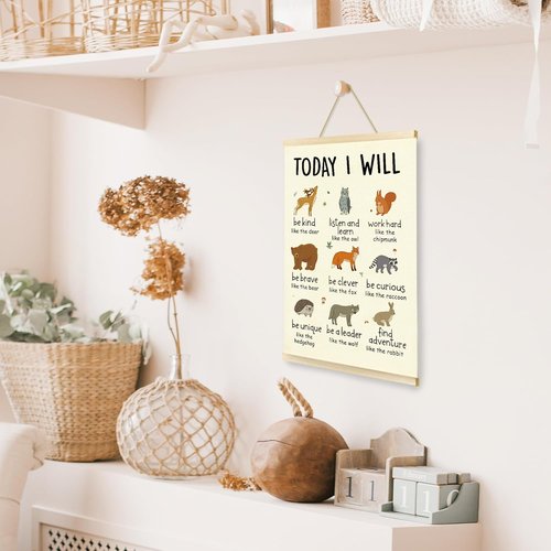 CGBHW Positive Affirmations Poster Hanger Frame - 12x16 Inspirational Wall Art for Kids' Rooms | Forest Animals Design