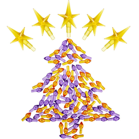 Boao Ceramic Christmas Tree Bulbs - 100 Pieces, 3.8 mm Diameter, Purple and Orange, Model MA-Boao-5133, Plastic
