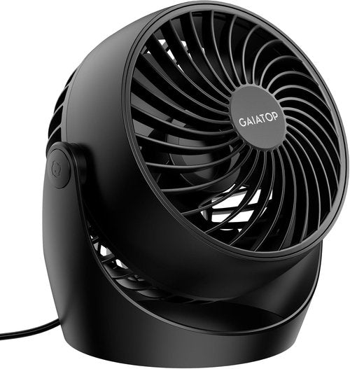 Gaiatop Desk Fan - 5-Inch Portable Electric Air Circulator | 3 Speed 360° Adjustable Tilt, Black