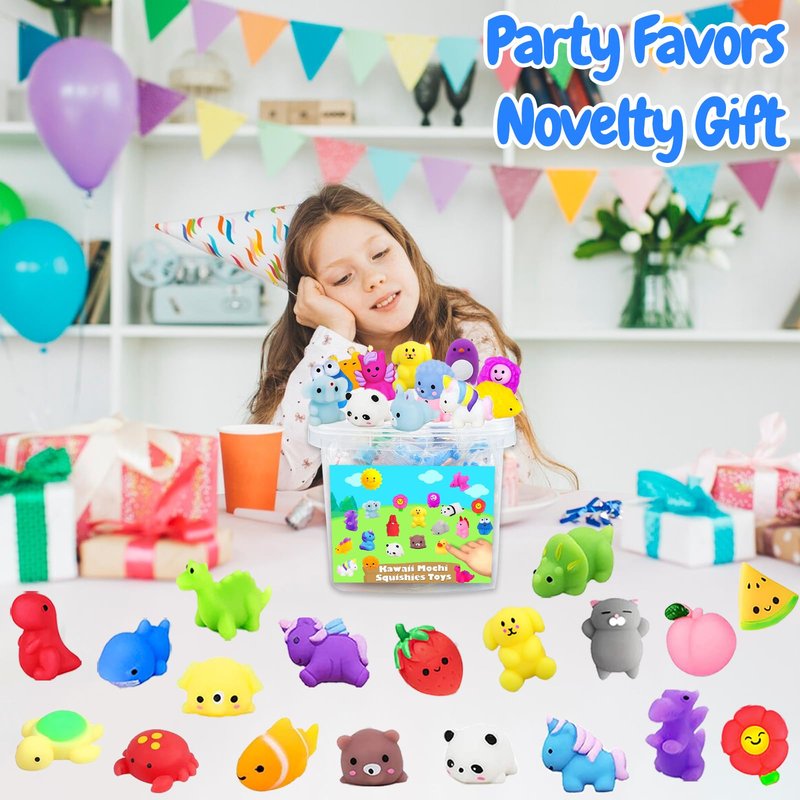 Squishies Toys Bulk 120PCS, Party Favors for Kids, Goodie Bag Stuffers, Classroom Prizes, Treasure Box Toys, Stress Relief Fidget Toys, Birthday Gifts for Boys Girls