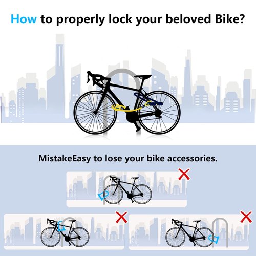 Bike U Lock with 5ft Security Cable 17mm Shackle, Bike Lock with 3 Keys and Mounting Bracket, Bicycle U-Locks Perfect for Road, Mountain, and Electric Bikes,Bicycle Lock