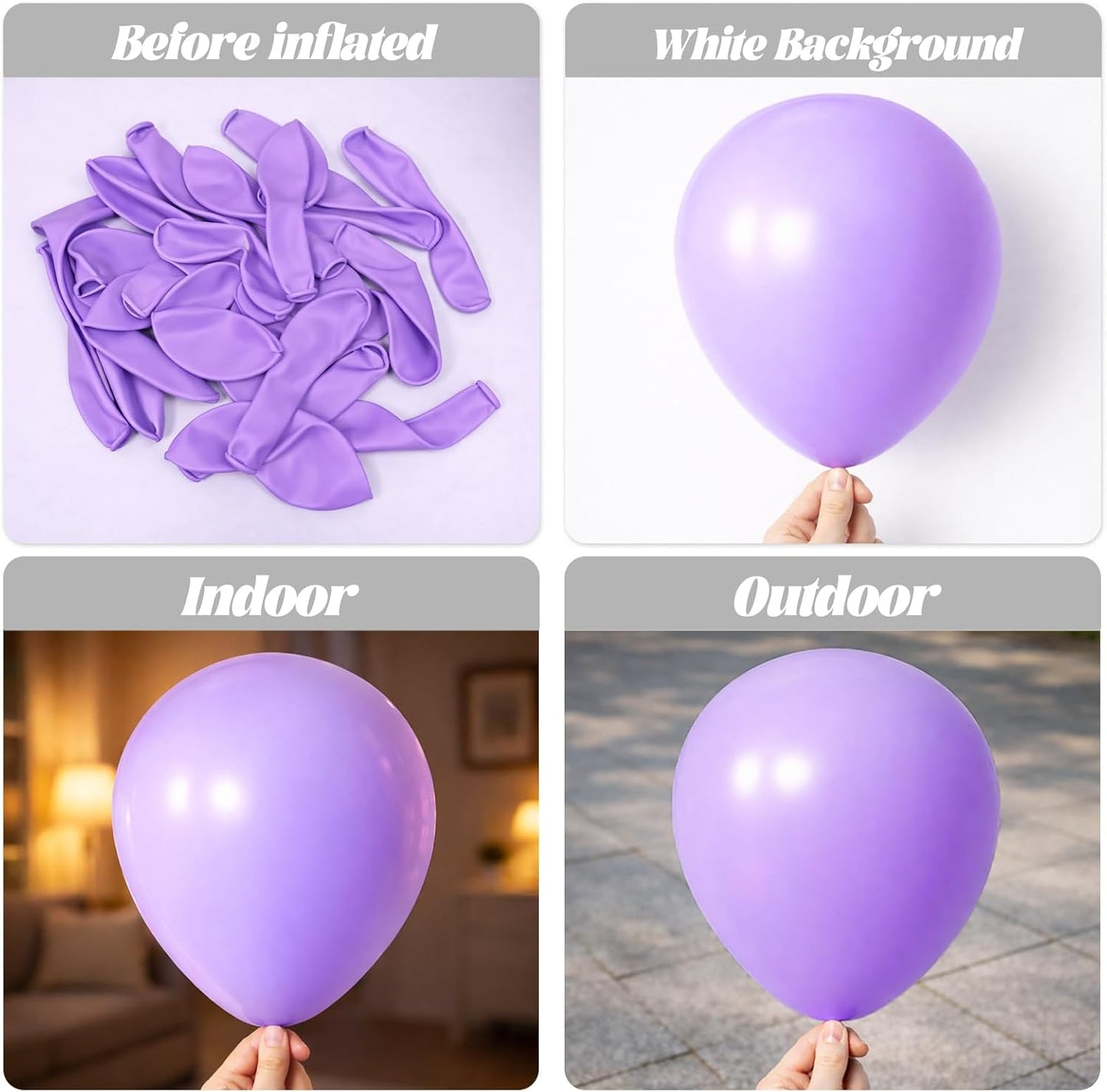 Voircoloria 130pcs Pastel Purple Balloon Garland Kit - Light Purple Latex Balloons in Various Sizes for Birthday, Baby Shower, Graduation & Gender Reveal Parties