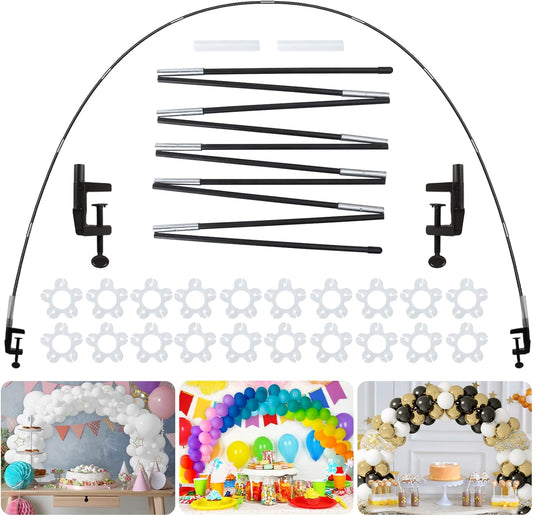 RUBFAC Balloon Arch Kit - Adjustable Black Stand for Table Decorations | Perfect for Birthdays, Weddings, and Baby Showers