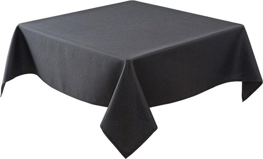 Biscaynebay Textured Fabric Square Tablecloths 70x70 Inches, Black Water Resistant Spill Proof Card Table Cloth Folding Table Cover for Dining, Kitchen, Wedding and Parties, Machine Washable