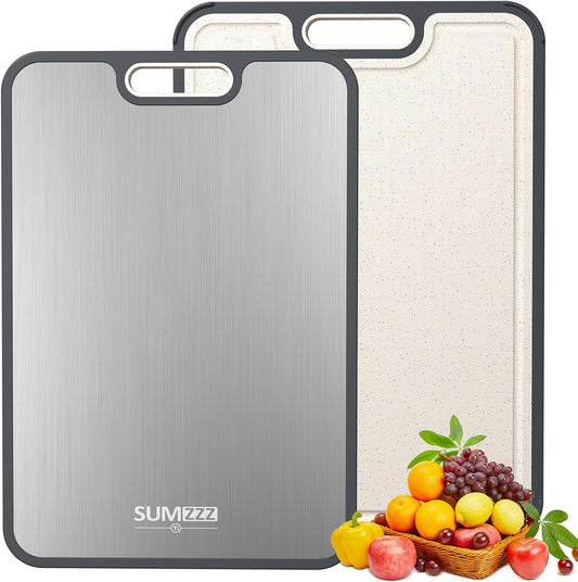 Titanium Cutting Board - Double-Sided Food Grade Design | Easy to Clean, Large 16” x 10” Size