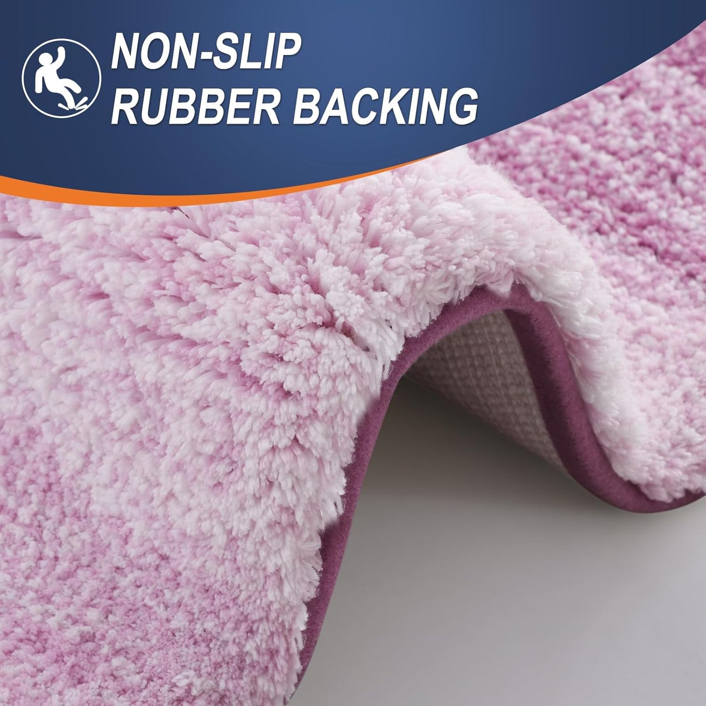 OLANLY Bathroom Runner Rug - Extra Soft Microfiber Mat with Rubber Backing | Quick Dry, 59x24, Pinkish-Purple