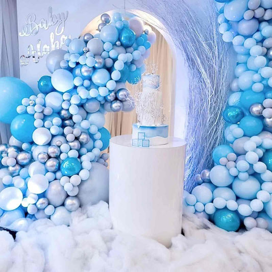 PartyWoo Pearl Light Blue Balloons 50 pcs 12 Inch Baby Pastel Blue Balloons for Graduation Baby Shower Gender Reveal Weddings Anniversary Under The Sea Theme Birthday Party Decorations Blue-Z02