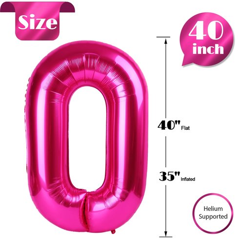 Hot Pink Number 26 Balloons 40 inch, 26 Number Balloons, 26th Birthday Decorations, 26 Year Old Women Hot Pink Party Supplies