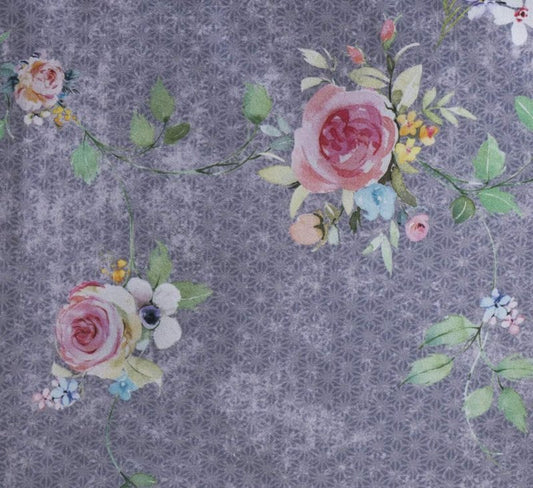 Maison d' Hermine Table Cloth Square Table 100% Cotton 54 x 54 Inches Tablecloth Reusable Decorative for Dining Kitchen Home Gifts for Mothers Day Spring Summer- Sweet Rose Lavender - Country Garden