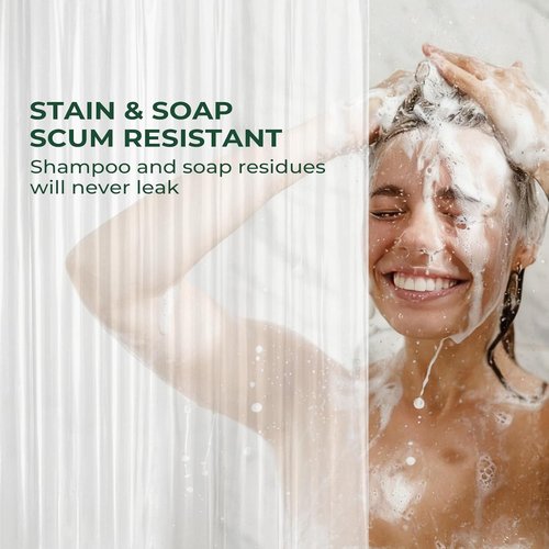 Harborest Clear Shower Curtain Liner - Waterproof PEVA Plastic with Suction Cups & Magnets | 72 x 72 Inches