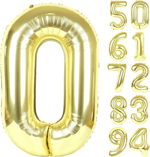 Champagne Gold Number Balloon | 40 Inch Light Gold 0 Balloon for Birthday Party Decorations