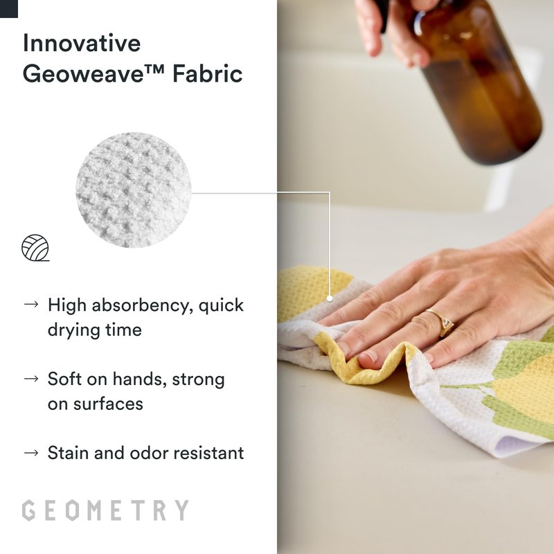 GEOMETRY Kitchen Tea Towels - Quick Dry Microfiber Dish Towels for Kitchen Sunny Lemons, 18" x 30" 1 Pack