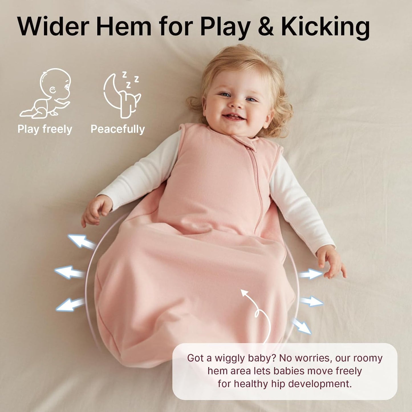 Supersoft Rayon Sleep Sack | Bamboo Toddler Wearable Blanket 1.0 Tog | 6-12 Months - Pink