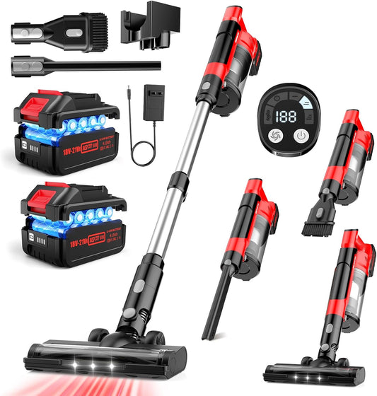 Skiennix 700W Cordless Vacuum Cleaner - 6-in-1 Lightweight Design | 3 Suction Modes for Pet Hair & Hardwood Floors