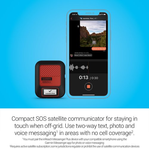Garmin inReach® Messenger Plus, SOS Satellite Communicator with Photo, Text & Voice Messaging Without Cell Service, Long Battery Life, Durable, Temperature-Resistant, Water-Resistant (IPX7) Design