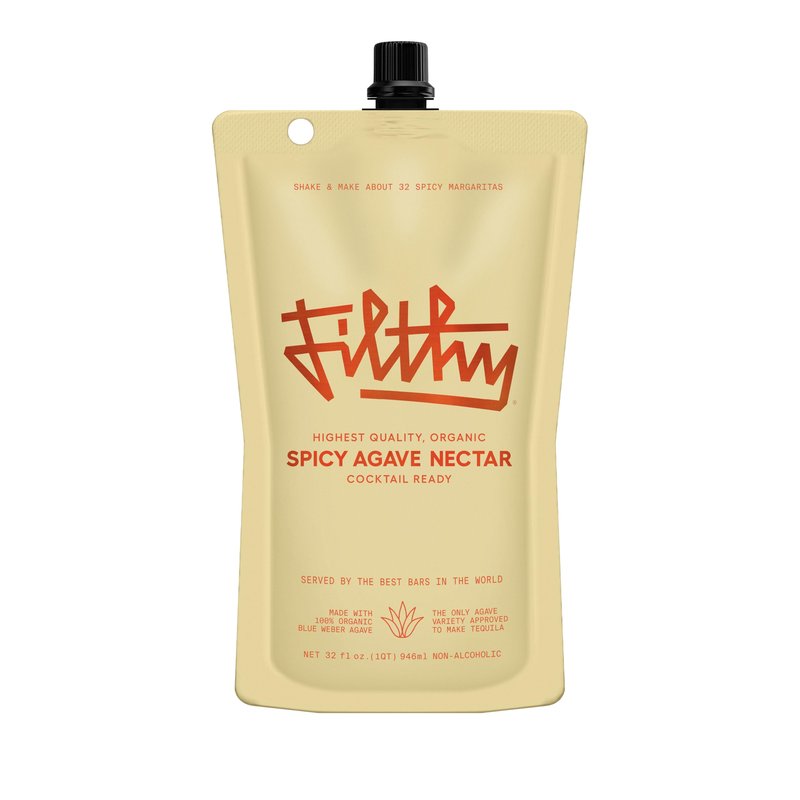 Filthy Spicy Agave Nectar All Natural Cocktail Mixer - Organic, Cocktail-Ready Agave Made With 100% Organic Blue Weber Agave - For Use in Margaritas and Your Favorite Cocktails, 32 oz Pouch, 1 Pack