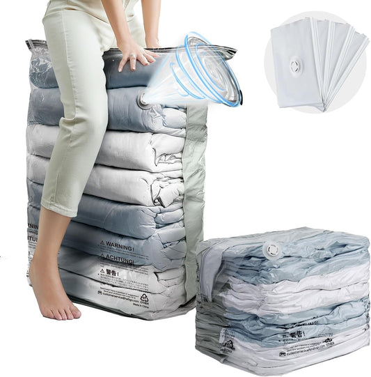 TAILI Jumbo Vacuum Storage Bags - Extra Large Seal Bags for Clothing & Bedding | 4 Pack, Cream (31x40x15 Inch)