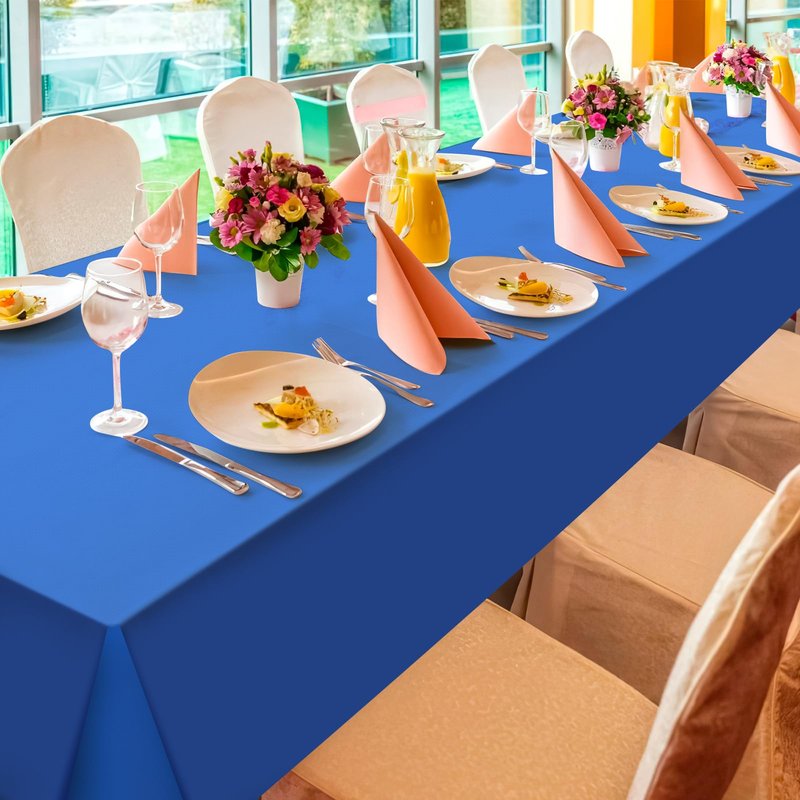 YIDAKO 3Pcs Navy Blue Tablecloths,Disposable Plastic Tablecloth,Waterproof Dark Blue Rectangle Table Cover for Graduation Birthdays Weddings Anniversary Party Decorations,54 x 108 Inch