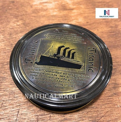 Antique Brass Pocket Compass - Engraved Nautical Gift for Him/Her, Perfect for Hiking & Camping