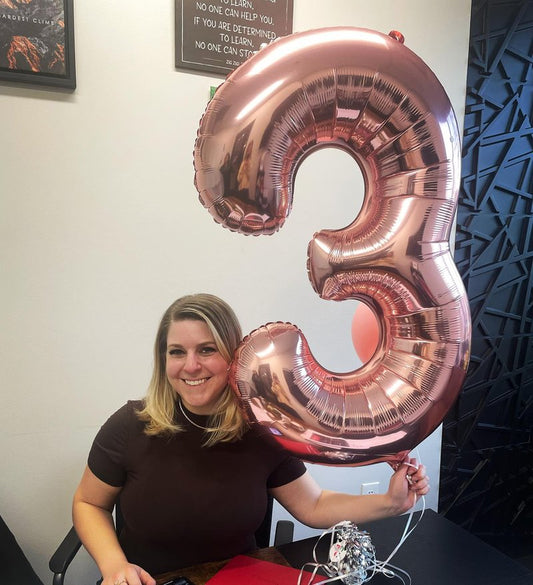 Rose Gold 3 Balloon, Number Balloons 40 Inch, 3rd Birthday Decorations for Kids Girls Boys, Men Women Party Supplies for Party Decorations, Number 3 Balloon