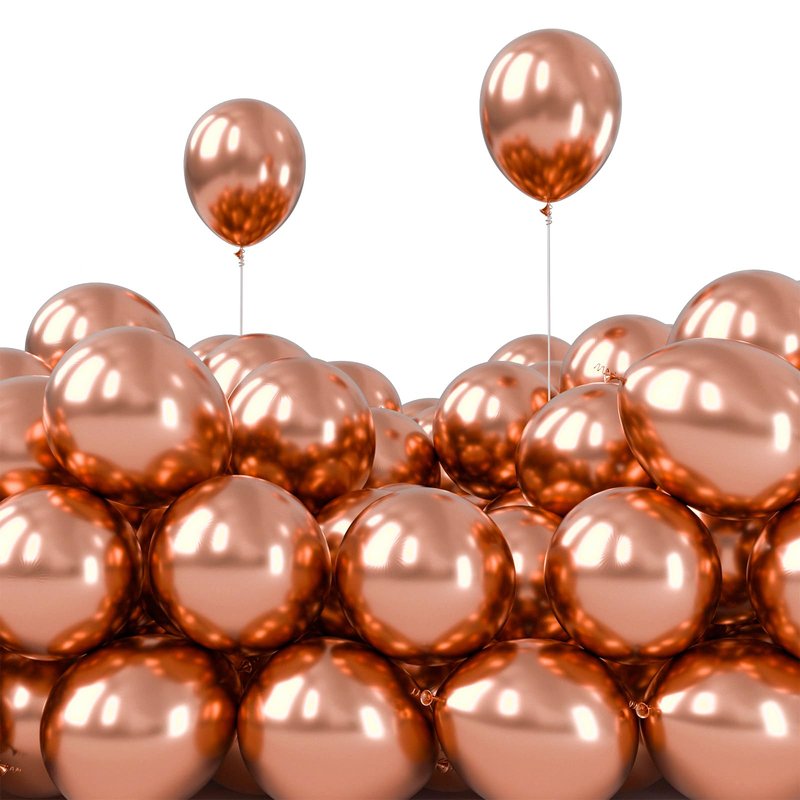 PartyWoo Metallic Rose Gold Balloons, 50 pcs 5 Inch Rose Gold Metallic Balloons, Rose Gold Balloons for Balloon Garland or Arch as Bachelorette Party Decorations, Wedding Decorations, Rose Gold-G107