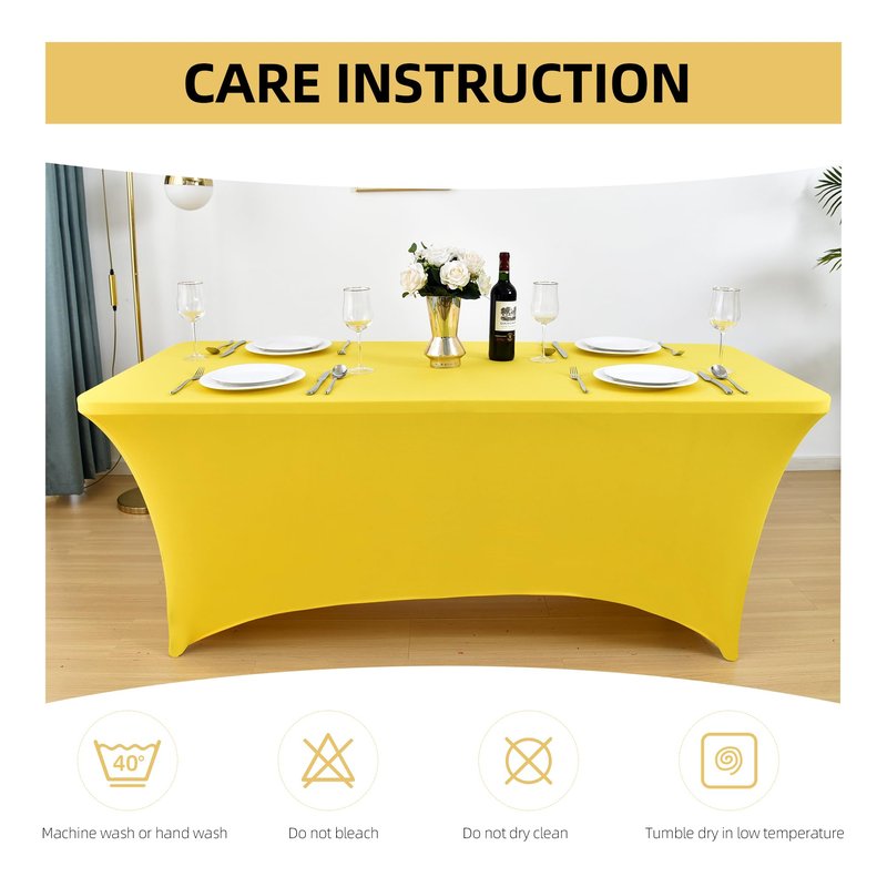 ZarzaaSik 2-Pack 4ft Spandex Table Covers for Rectangular Folding Tables - Wrinkle Resistant Stretch Tight Table Cloths - Ultimate Fitted Table Protector for Parties, Banquet, and Wedding