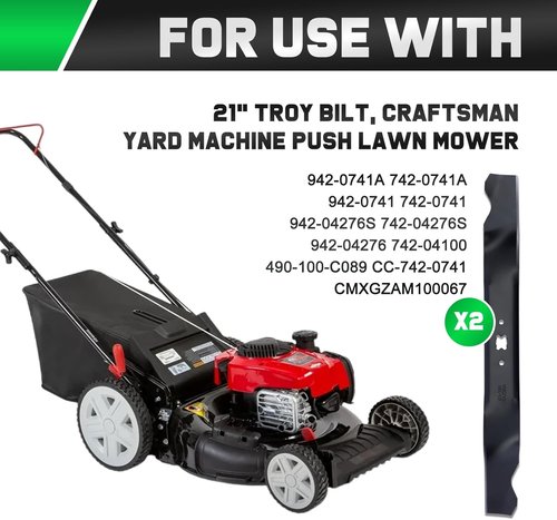 Grasscool Mower Blades - Replacement for Troy Bilt 21" Deck Riding Tractors & Push Mowers | Mulching 742-0741A