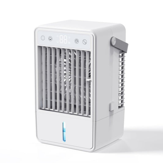 Portable Air Conditioners, Personal Mini Air Cooler Cooling Fan with 3 Speeds, 1L Evaporative Air Conditioner, 7 LED Light, 2 Cool Mist Air Conditioners Humidifier Fan Room Bedroom (Blue-WHITE)