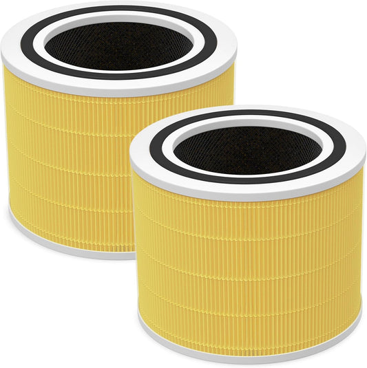 LEVOIT Core 200S-P Replacement Filter - Smart WiFi Air Purifier Compatible - Yellow, 2 Pack