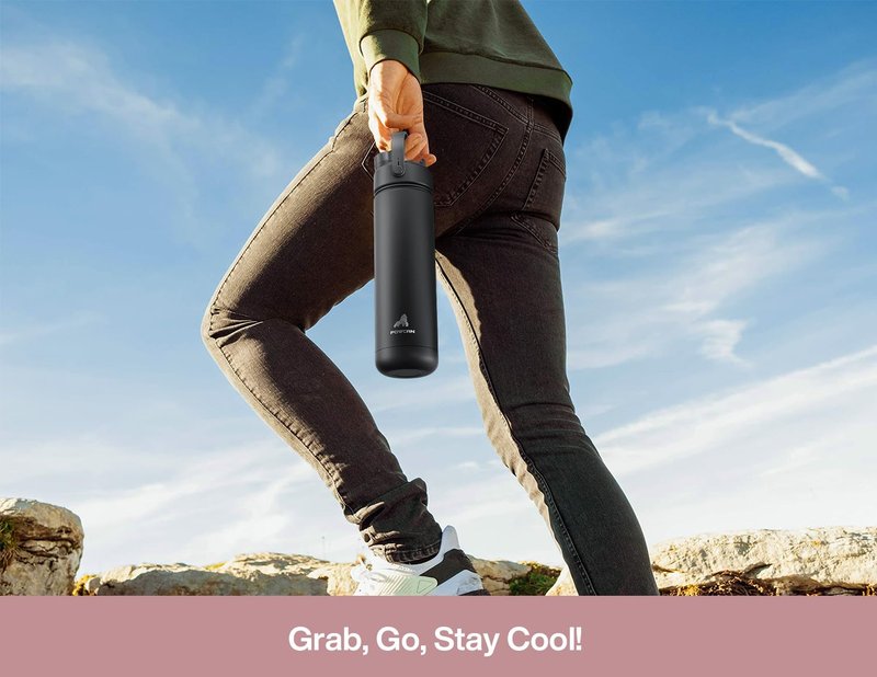 POWCAN 26 oz Insulated Water Bottle with 2-in-1 Straw and Spout Lid, Keep Cold 24H, Leak-Proof, Fits in Car Cup Holder, Stainless Steel Water Bottle for Sports, Travel, Gym, and School (Dried Rose)