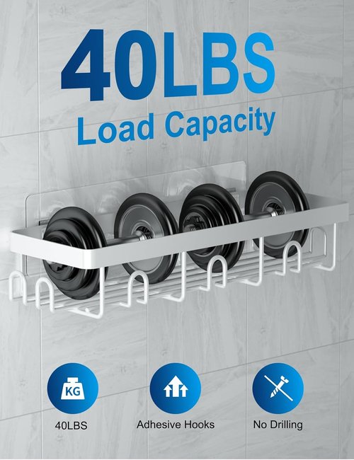 GVY Shower Caddy 5 Pack - Rustproof Adhesive Bathroom Organizer Shelves | No Drilling, Perfect for Home Decor