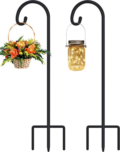 Feed Garden Adjustable 32-Inch Small Shepherd's Hooks - Perfect for Lanterns, Bird Feeders & Wedding Decor | 2 Pack