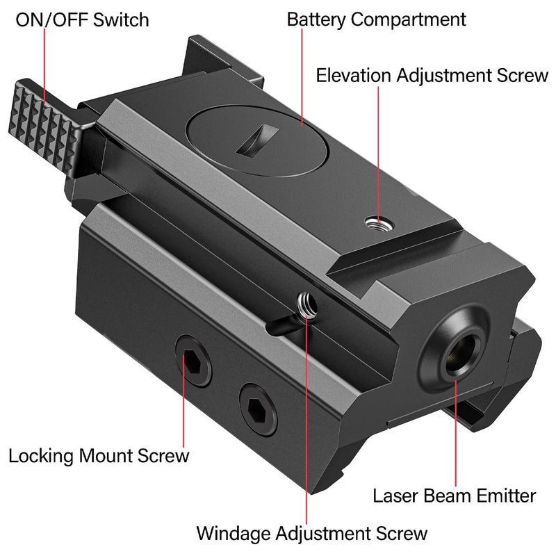 EZshoot Red Laser Sight Compatible with 20mm Standard Picatinny Rail for Pistol Handgun Gun Rifle