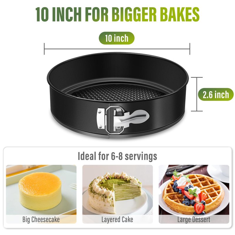 Vakoo 10 Inch Springform Pan - Nonstick, Leakproof Cheesecake Pan for Baking, Easy Release, No Parchment Paper Needed
