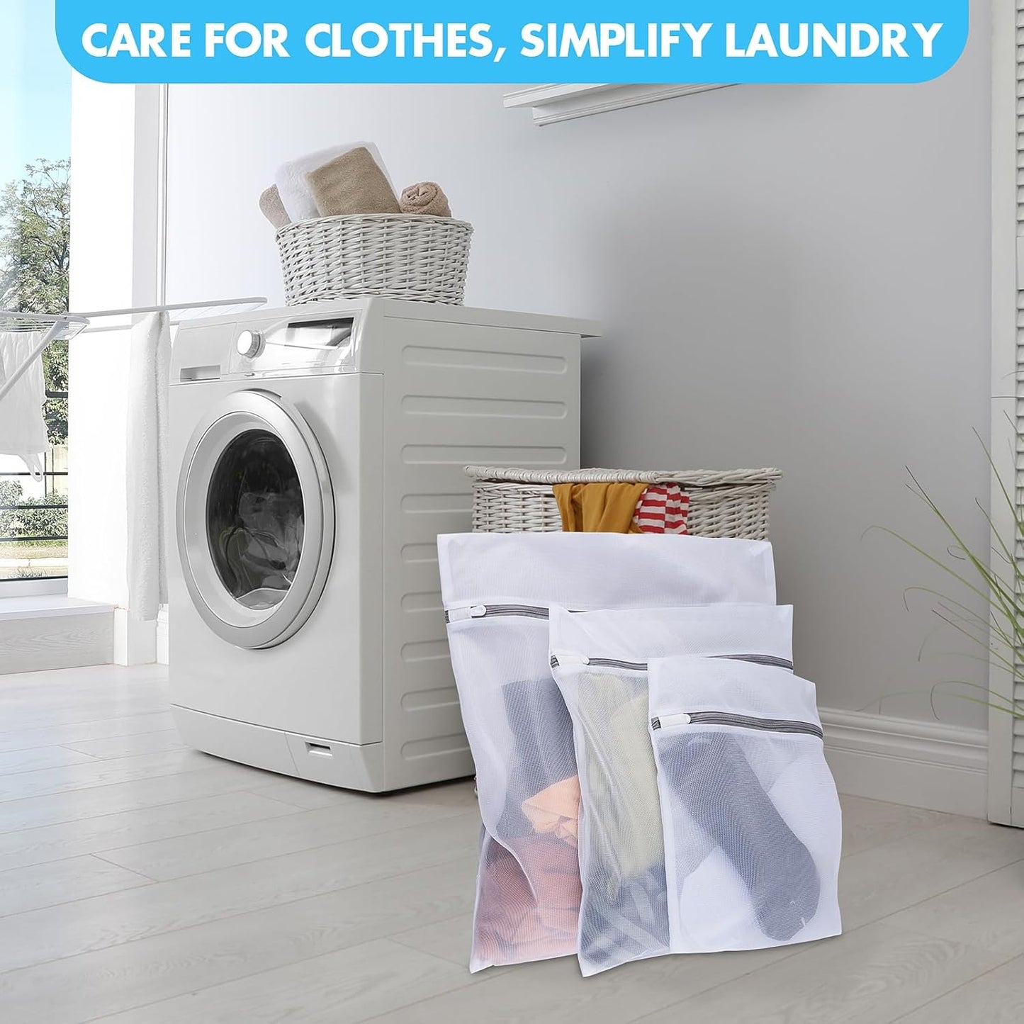 Skiennix Mesh Laundry Bags - Durable Delicate Wash Bags, 3 Sizes (Large, Medium, Small)