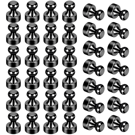 GOOZADA 36Pack Refrigerator Magnets Black Fridge Magnets for Whiteboard Strong Whiteboard Magnets Small Metal Magnets for Fridge White Board Map Kitchen Office Classroom Adult