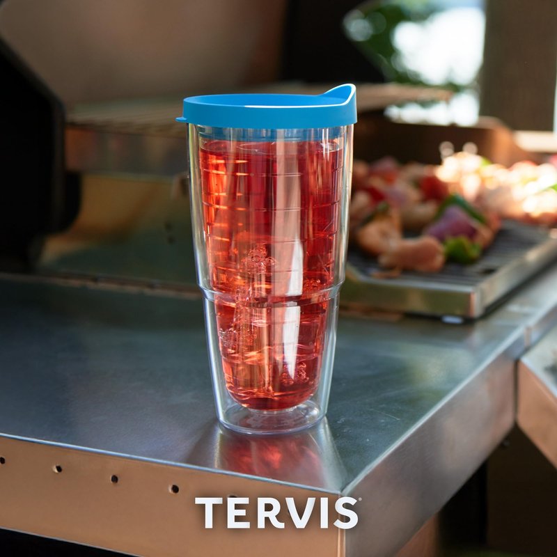 Tervis Margaritaville - It's 5 O'Clock Somewhere - Red Parrot Made in USA Double Walled Insulated Tumbler Travel Cup Keeps Drinks Cold & Hot, 24oz 2pk, Classic