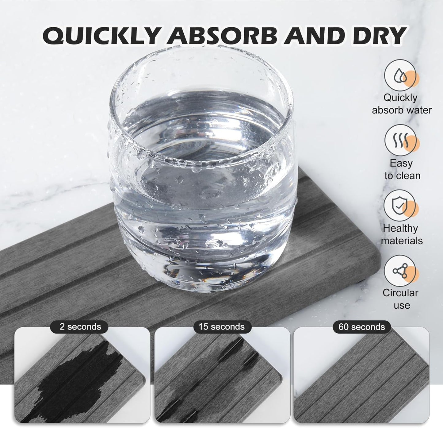 Skiennix Diatomite Soap Tray - Fast Drying Water Absorbing Coaster for Bathroom & Kitchen | 4PCS Set