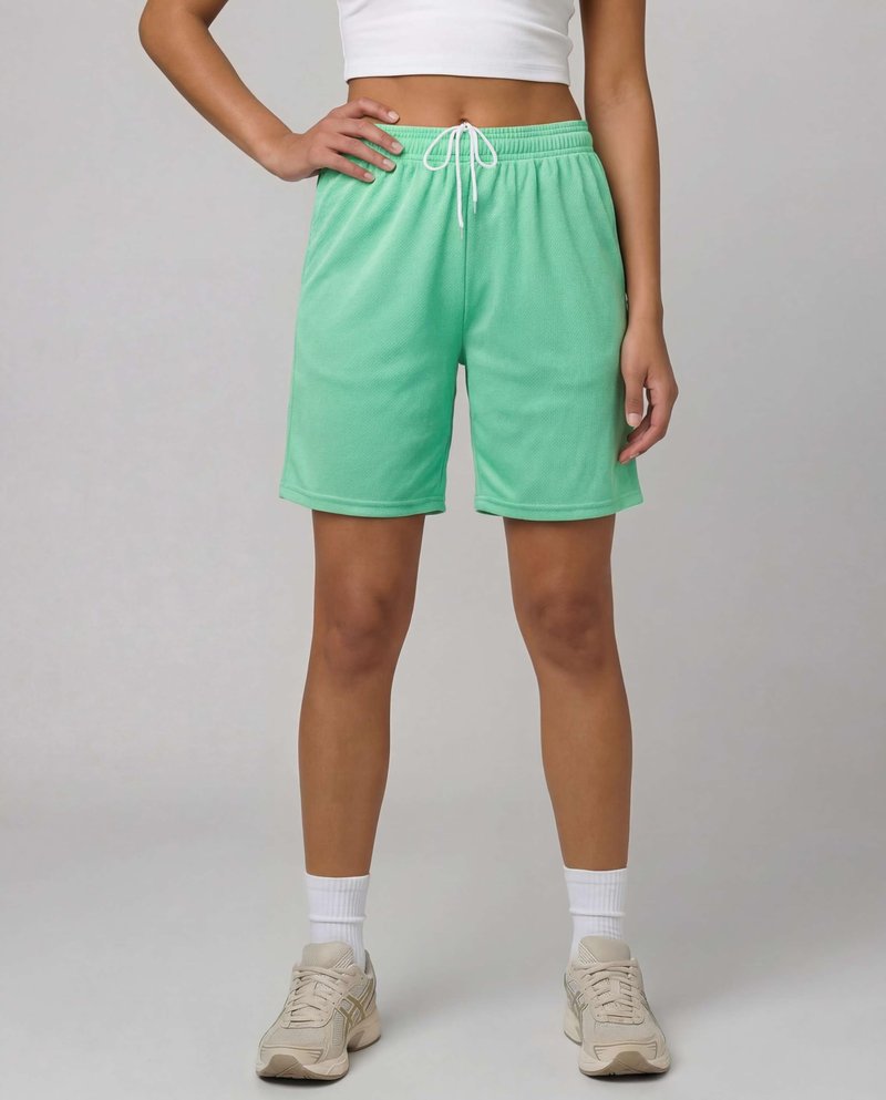 Real Essentials 4 Pack: Women's 7" Mesh Bermuda Athletic Shorts - Quick Dry Workout Running Pockets (Available in Plus Size)
