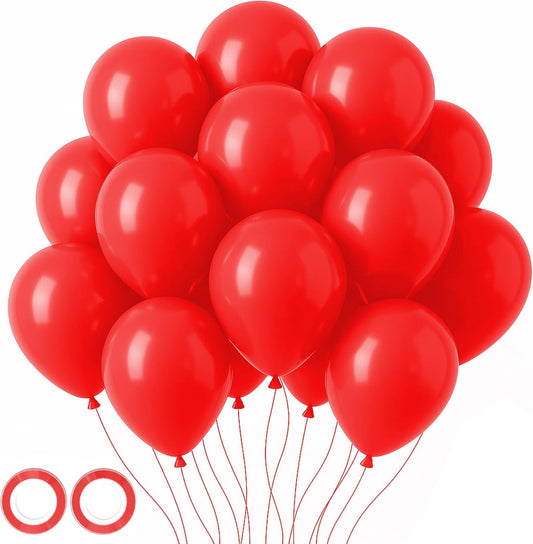 Voircoloria 105-Piece Red Latex Balloons - 12-Inch Party Decorations for Valentine's Day & Weddings