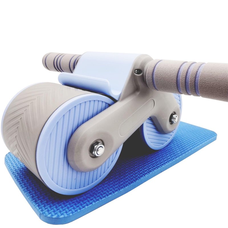 XINGJIEYUN AUTOMATIC REBOUND ABDOMINIUM ROLLER: Automatic rebound abdominal roller for exercise with knee pads, dual wheel balance design and cell phone holder, suitable for outdoor, home, office, gym, in the home gym using abdominal fitness roller for ab