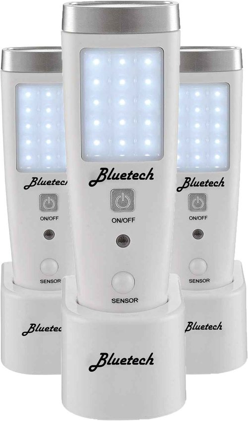 Avalon LED Flashlight Night Light - Portable Emergency Light with Motion Detection, 3 Pack