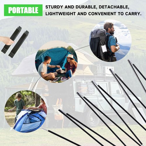 2PCSX20Feet Length，Tent Pole,Kids Tent Replacement Poles for Kids Tent ， 9.5mm ，Hiking and Camping Tarp，Suitable for All Kinds of Outdoor Camping Tent；15 Poles Included； (2PCSX20Feet Length)