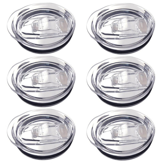 6 Pack 20 oz Skinny Tumbler Replacement Lids Plastic Splash Covers tops for 20 oz coffee cup lids Clear Cup Covers for 2.64 Inch Mouth Tumbler Cooler