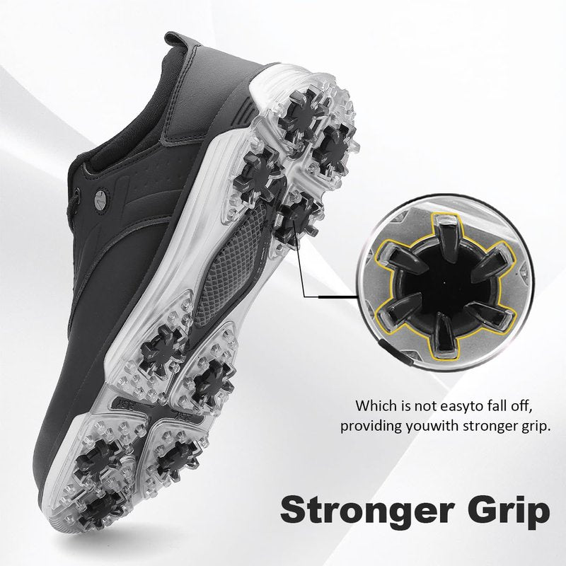 ULTIANT Mens Golf Shoes Waterproof Fixed Spikeless Sole Comfortable Outdoor Sport Shoes Size7.5-13(Black,41)