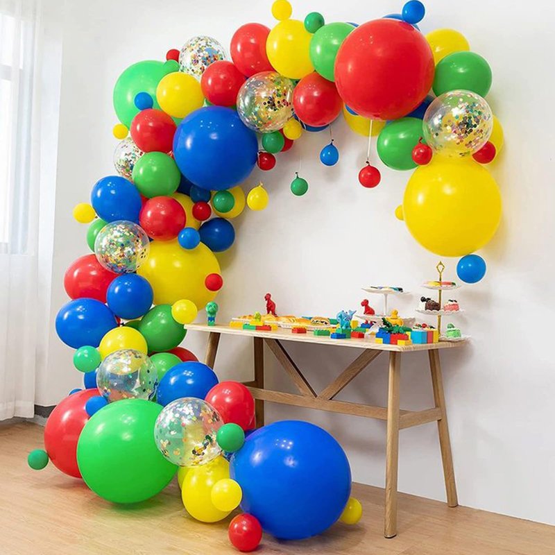 PartyWoo Red Yellow Blue Balloons 100 pcs 12 Inch Pack of Red Yellow and Blue Latex Balloons for Baby Shower Graduaion Gender Reveal Retirement Birthday Engagement Bachelorette Party Decorations