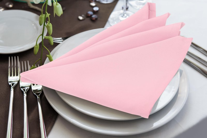 Utopia Home Pink Cloth Napkins (144 Pack, 20x20 Inches), Ideal Dinner Napkins for Party, Wedding and Lunch/Dinner