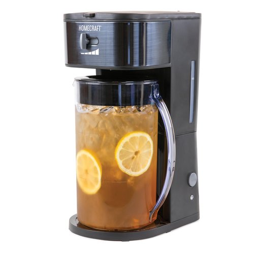 Homecraft 3-Quart Iced Coffee and Tea Maker with Filter Basket, Flavor Enhancer, Adjustable Brew Strength, Black